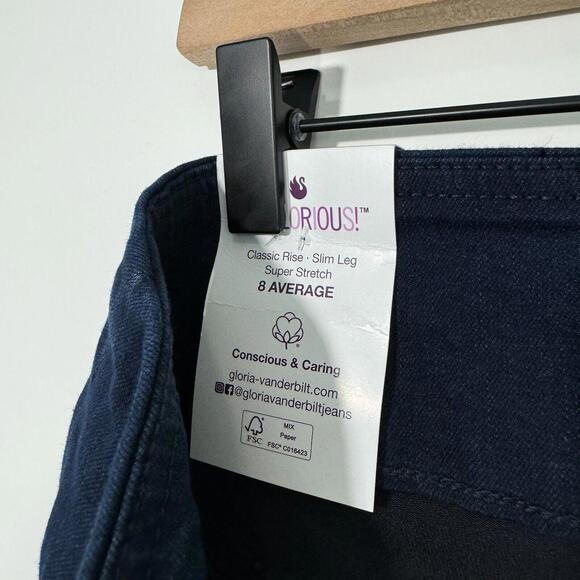 Gloria Vanderbilt Women’s Size 8 Kansas Blue Amanda Pull On Slimming Jeans New - Picture 7 of 11